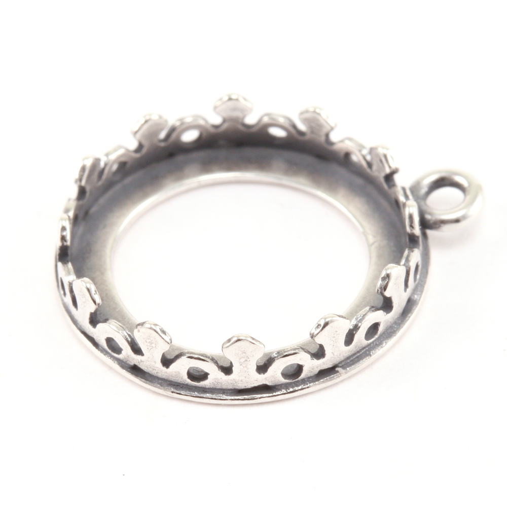 Beads & Swarovski Crystals Sterling Silver Royal Bezel for 14mm Rivoli